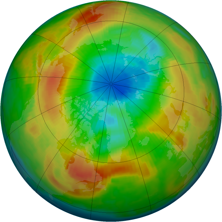 Arctic ozone map for 23 March 1997